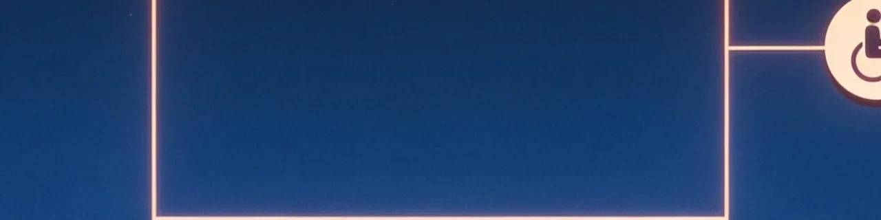 Ein Browserfenster verbunden mit einem Barrierefreiheits-Symbol und Schallwellen