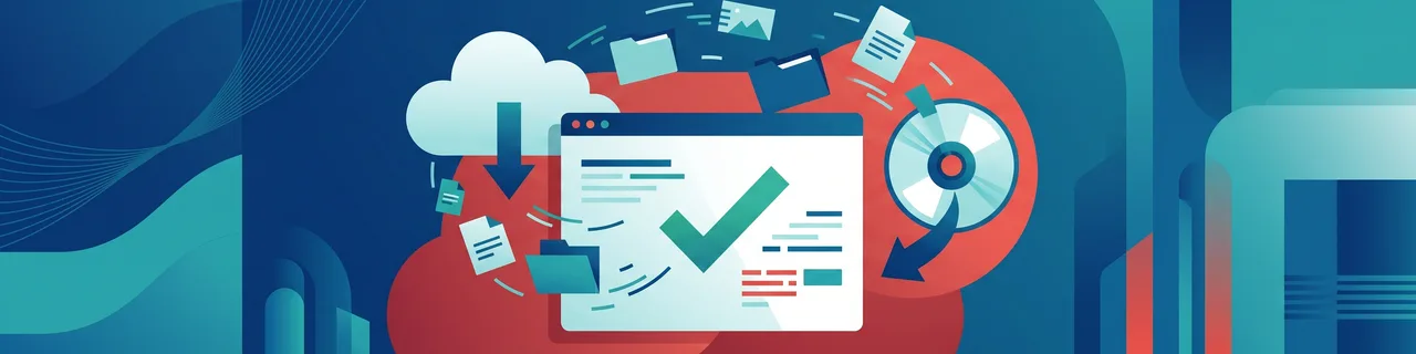 Backup-Dateien werden aus Cloud und Datenträger mit Häkchen wiederhergestellt