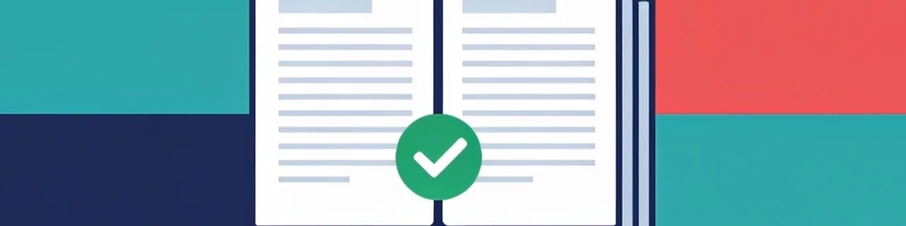 Ein aufgeschlagenes Dokument mit gruenem Haekchen als Sinnbild fuer ein geprueftes barrierefreies PDF