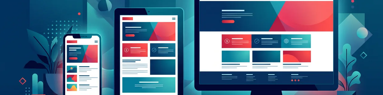 Dieselbe Webseite auf Smartphone, Tablet und Desktop, das Layout passt sich an