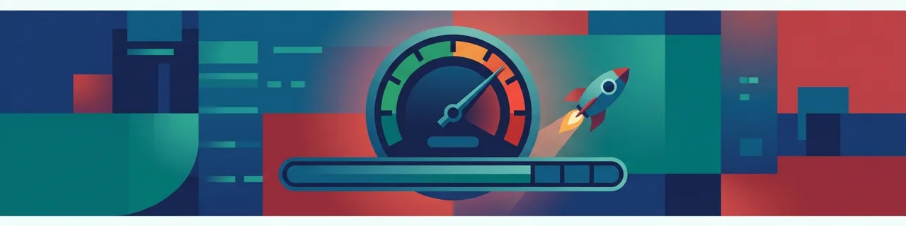 Tachometer mit Rakete und schnell gefülltem Ladebalken