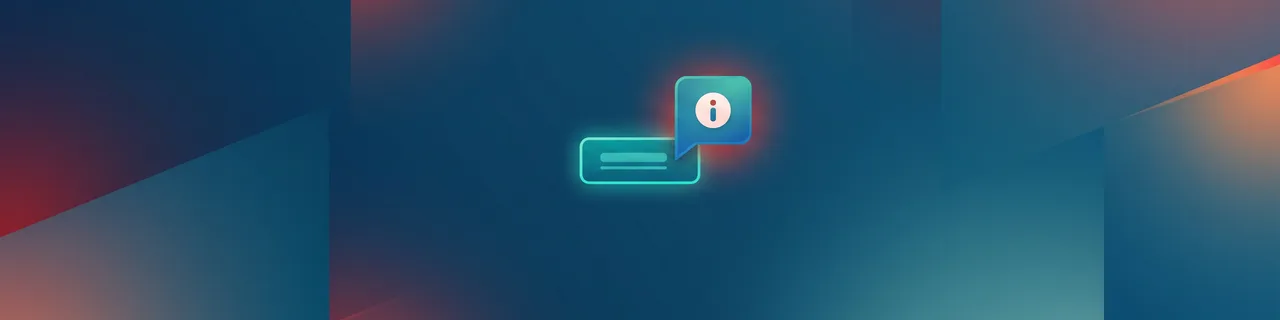 Eine kleine Hilfe-Sprechblase, die aus einem Button auftaucht